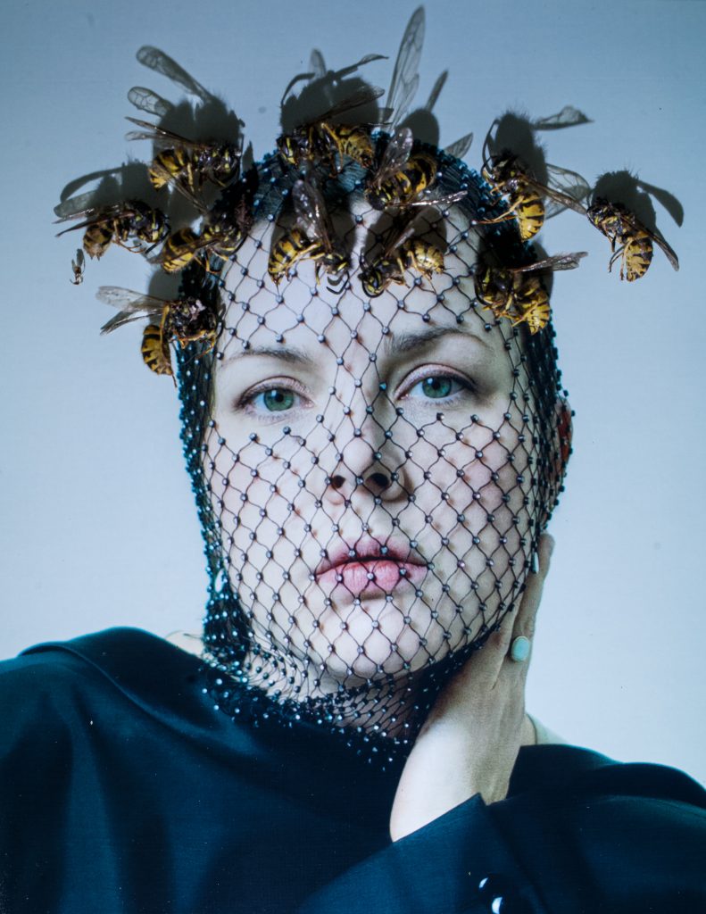 Self-portrait by Jelena Kintero, mixed media