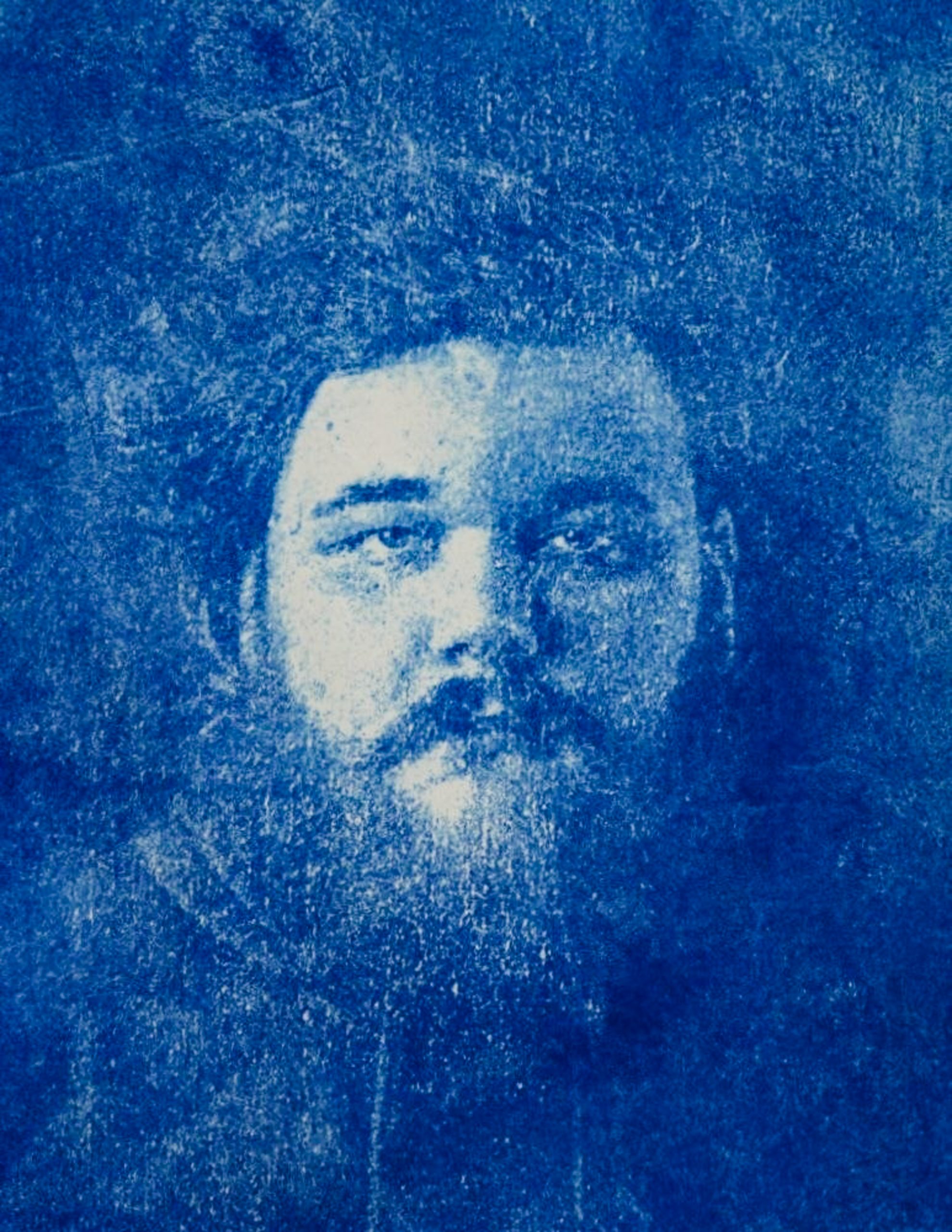 Oil paint transfer print made from a laser-printed photograph, by Jelena Kintero